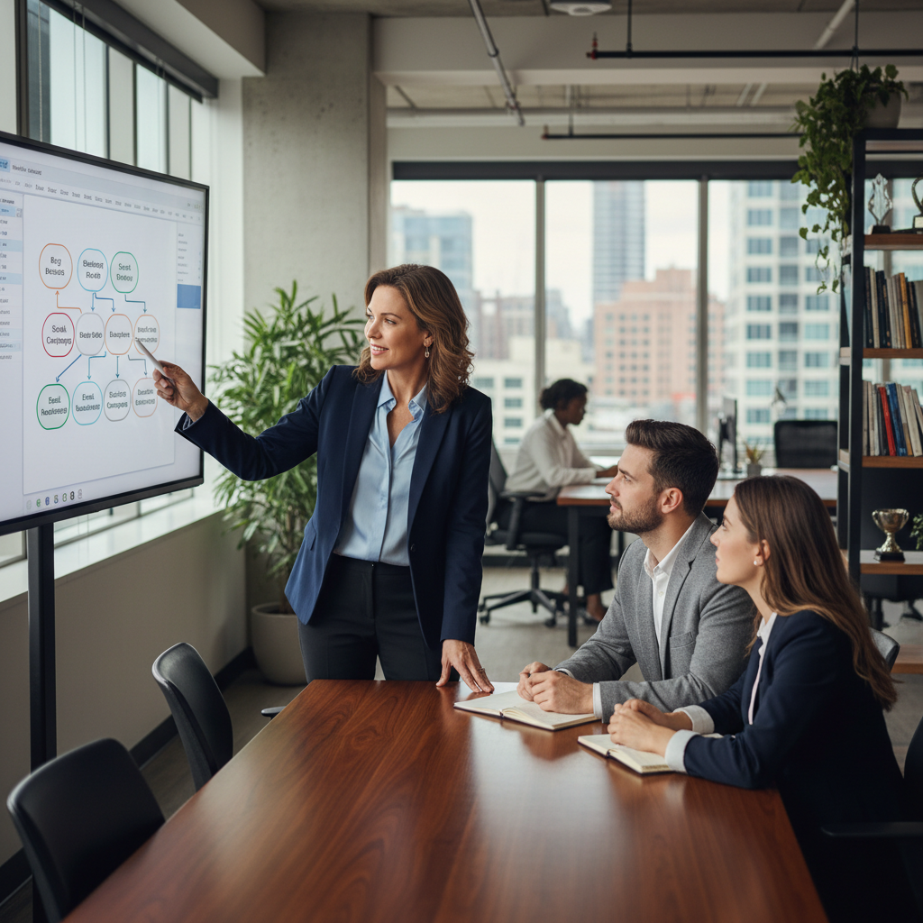 content mentor in a professional office setting